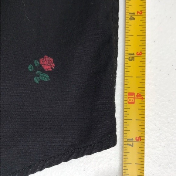 PacSun Short Sleeve Button Up Black Red Rose All Over Print Chest Pkt Men Large - Picture 10 of 12